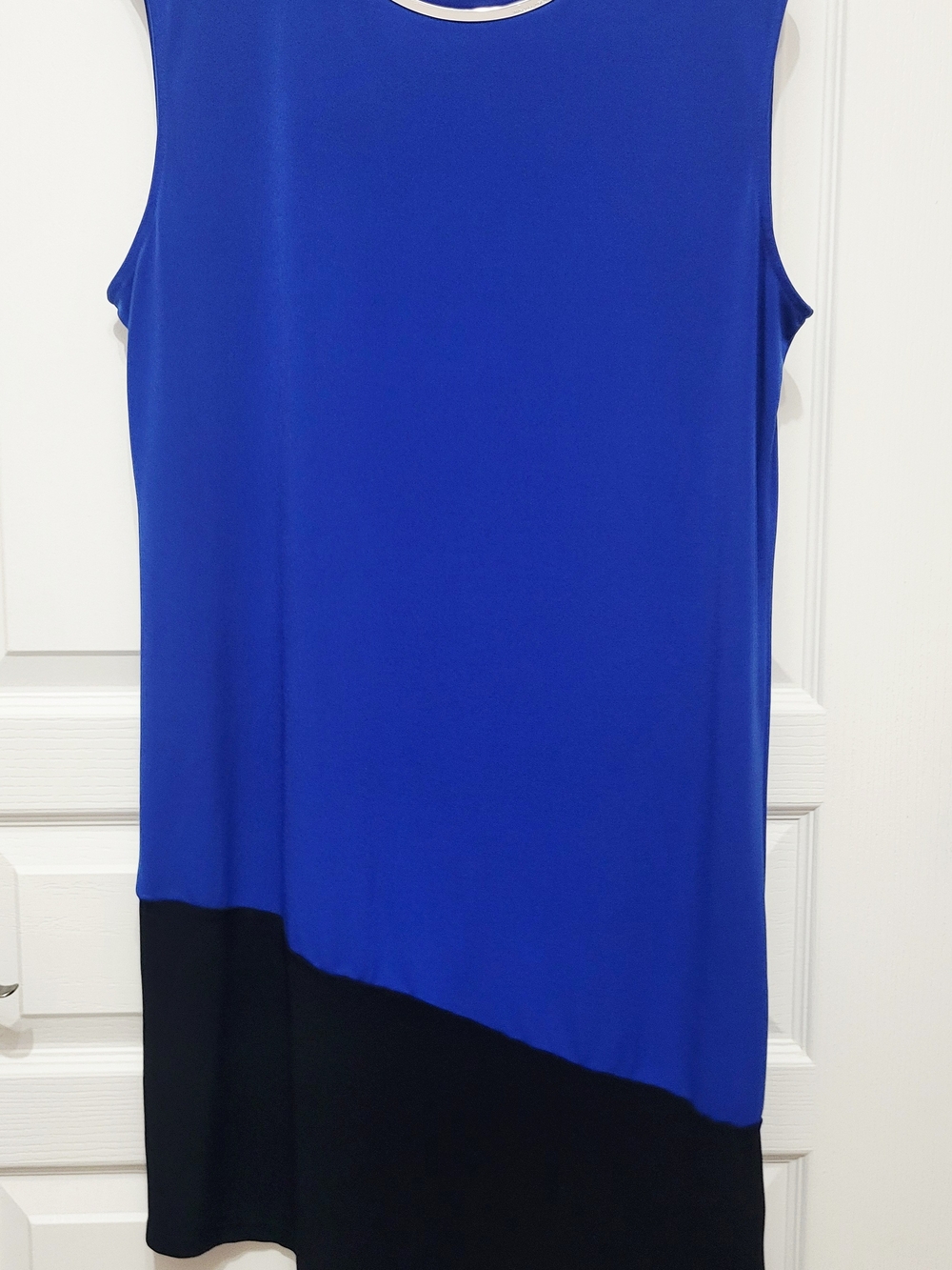 Michael Kors Royal Blue and Black Asymmetrical Sleeveless Dress